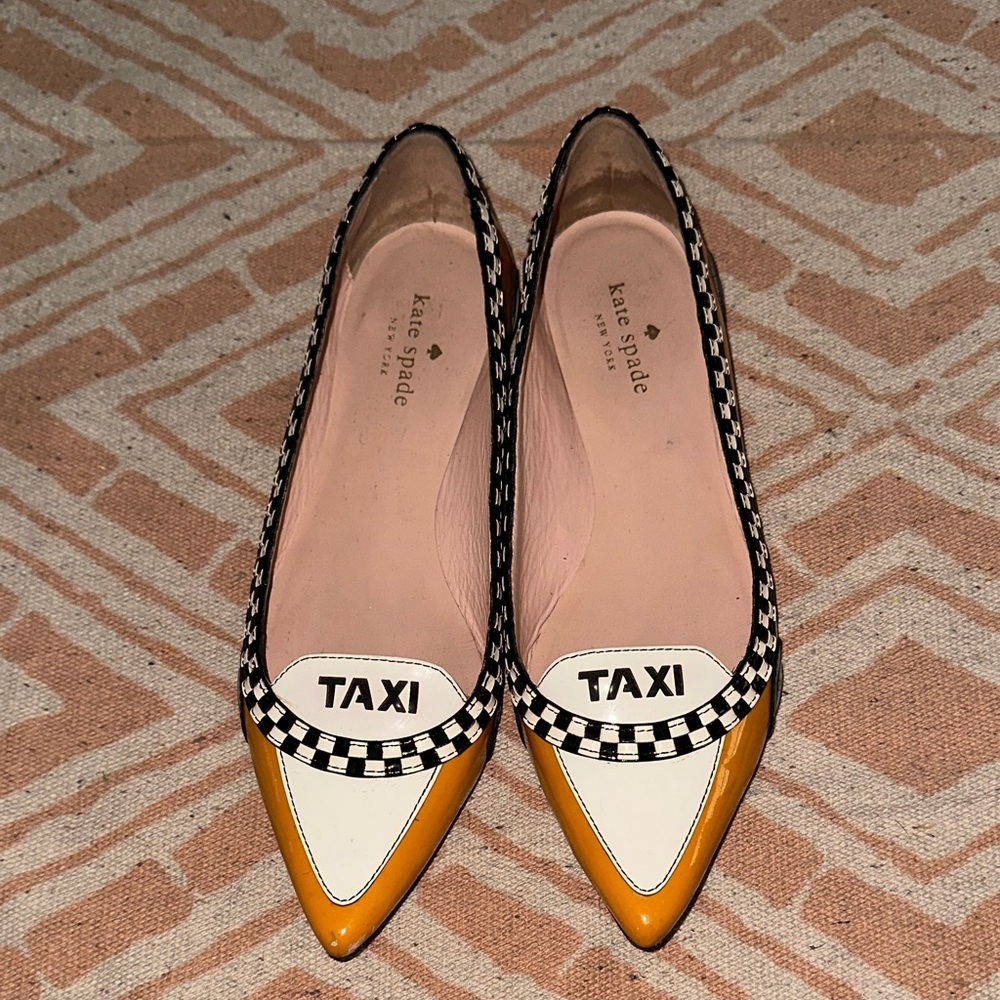 Kate Spade Yellow and Black Taxi Flats